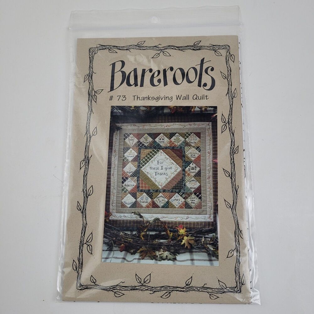 Vtg Bareroots #73 Thanksgiving Wall Quilt Pattern. Uncut